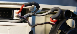 Wires exiting to fan