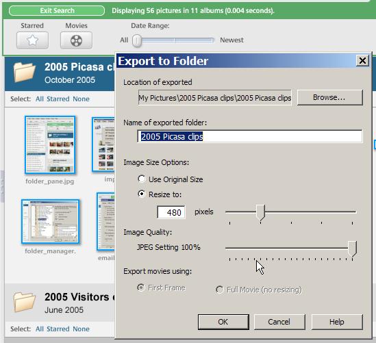 Export screen clip
