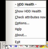 HDD Health right click