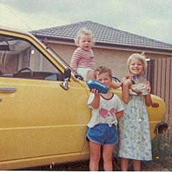 The car, 1981, with Helen, Kate and Michael